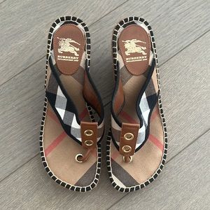 Burberry wedge sandals, GREAT condition